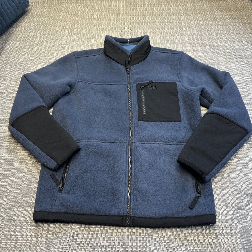 Outdoor Research Juneau‎ Jacket Mens Small Blue Sherpa Lined Full Zip Outdoors
